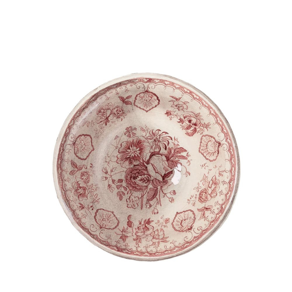 Ceramic pink rose floral plate set