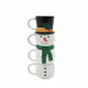premium ceramic snowman stacking mug set