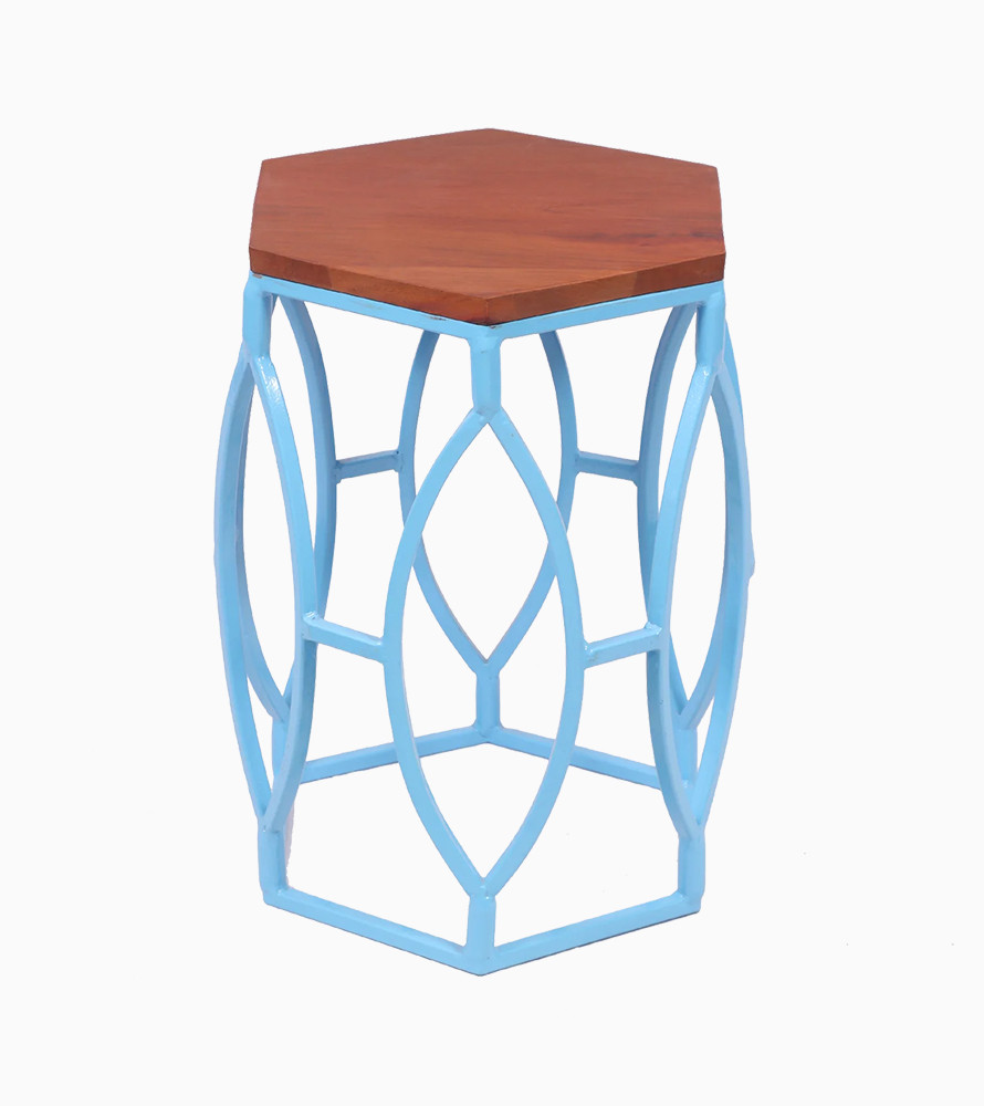 Century Modern Hexagonal Metallic Coffee Table