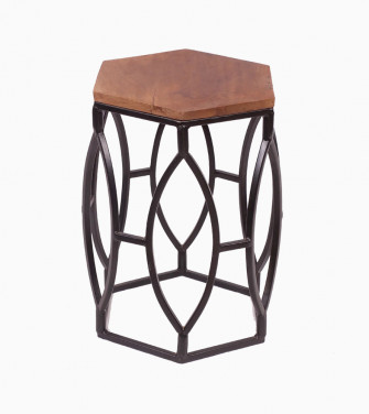 Century Modern Hexagonal Metallic Coffee Table