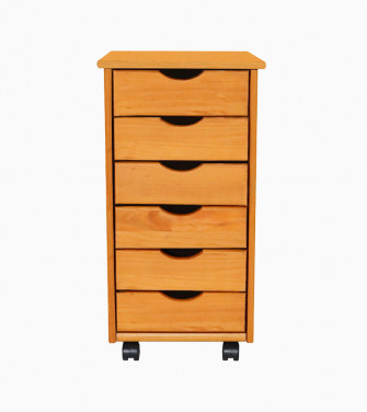 Under desk pedestal container on castors with 6 drawers