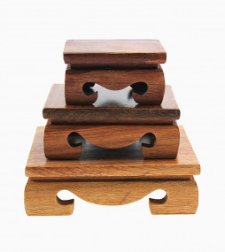 Oriental display stand wooden rectangle shape solid rosewood