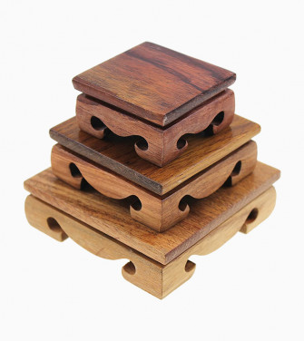 Oriental display stand wooden rectangle shape solid rosewood