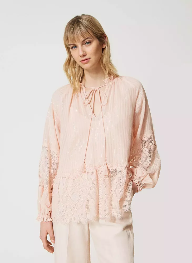 Women's Casual Flared Sleeves Chiffon Top