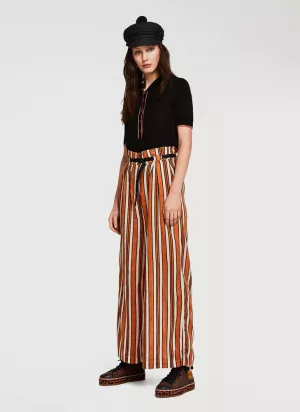 Clovia Crepe Sassy Stripes Flared Pyjama