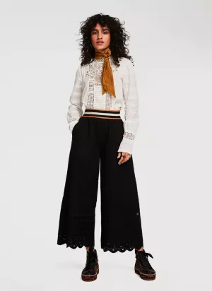 Palazzos Sheer Panel Women Palazzo