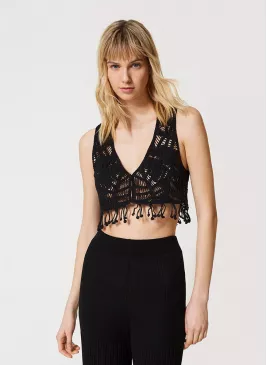 Fringed waistcoat with fringes