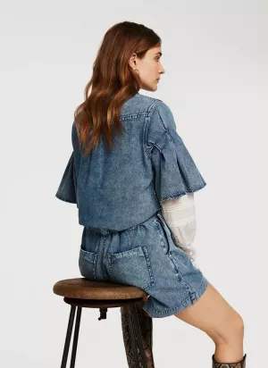 Denim Contrasting Co-ord Trousers