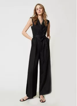 Sleeveless Polyester Blend Jumpsuit