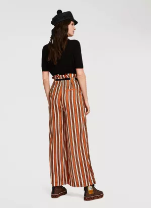 Clovia Crepe Sassy Stripes Flared Pyjama