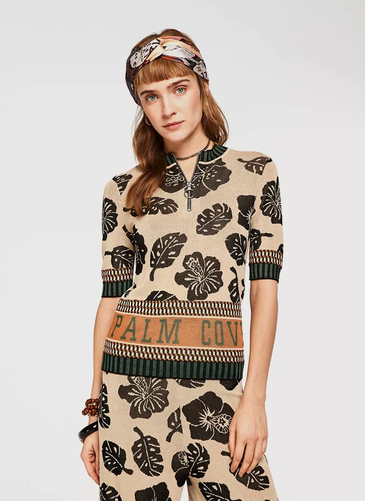 Wide Leg Mid Rise Knitted Pants