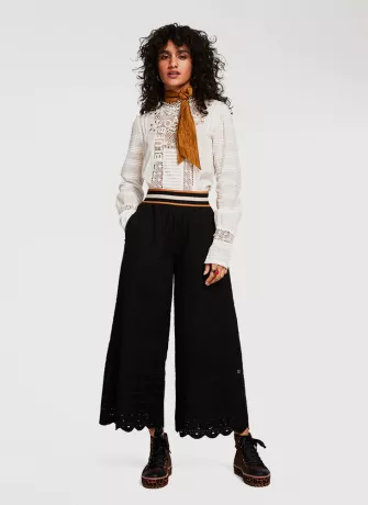 Palazzos Sheer Panel Women Palazzo