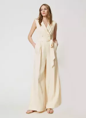 Sleeveless Blend Jumpsuit