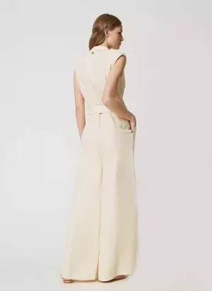 Sleeveless Blend Jumpsuit