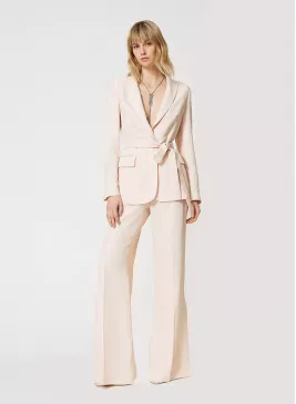 Womens Culpos Inc Solid One Button Blazer Jacket