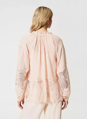 Women's Casual Flared Sleeves Chiffon Top