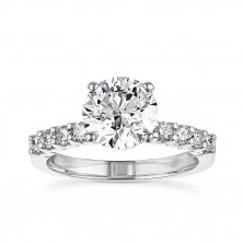 White Gold Prong Set Stone Ring