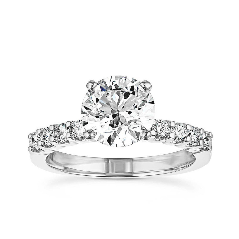 White Gold Prong Set Stone Ring