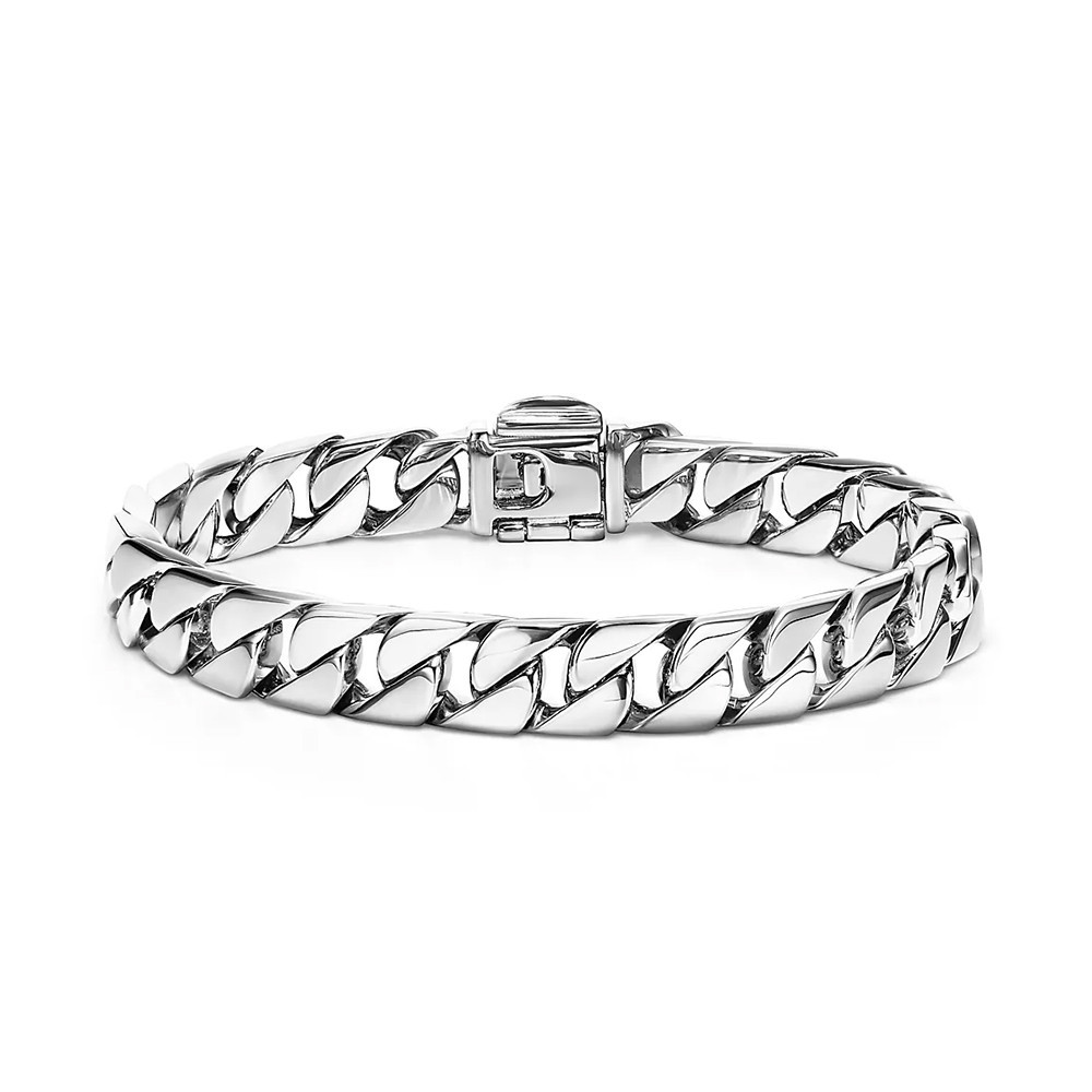 Wide Chain Silver Mens Bracelet