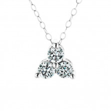 3-Stone Necklace White Gold