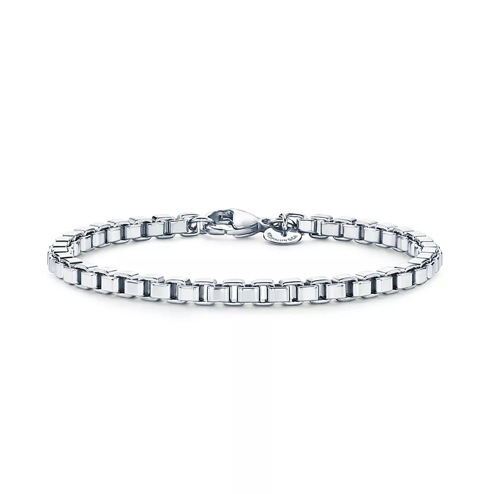 Silver Square Box Chain Bracelet