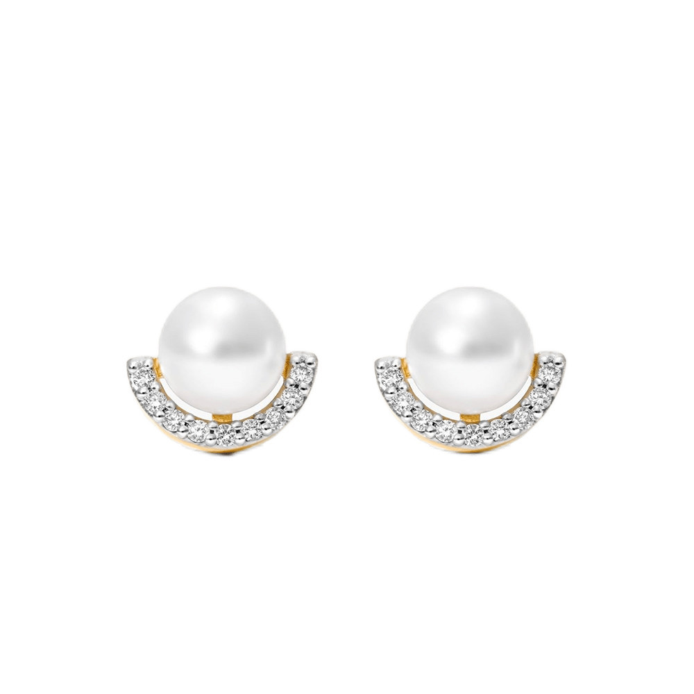 Half Moon Pearl Earring