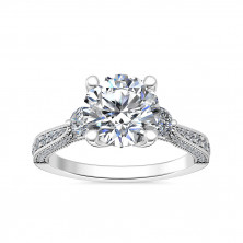 Milgrain Diamond Engagement Ring