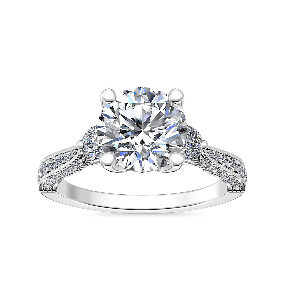 Milgrain Diamond Engagement Ring