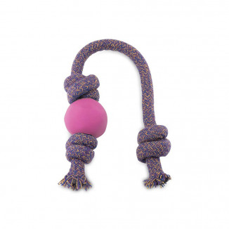 beco pets natural rubber ball on a rope dog toy