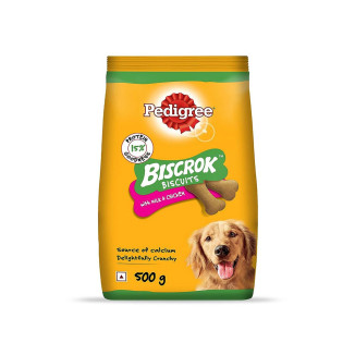 pedigree biscrok biscuit treats for dogs milk, chicken flavour