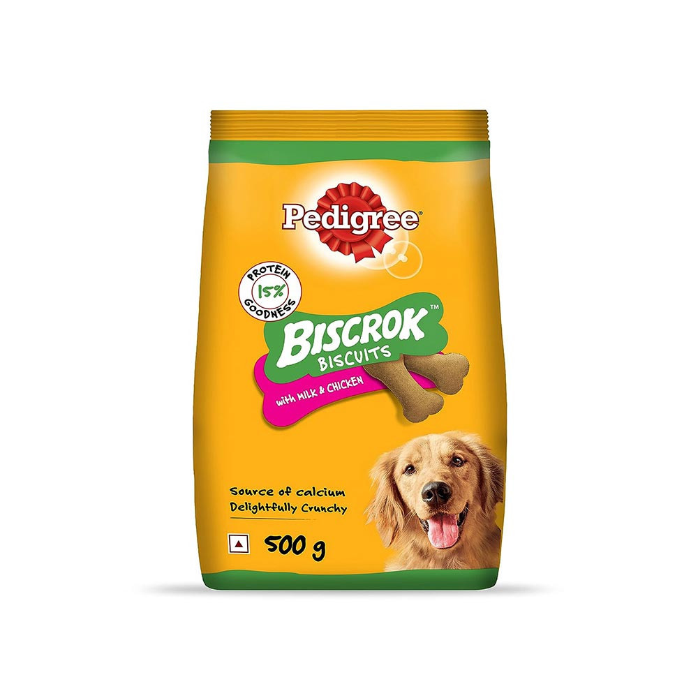 pedigree biscrok biscuit treats for dogs milk, chicken flavour