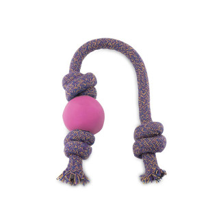 beco pets natural rubber ball on a rope dog toy