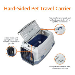 top-load hard-sided pet travel carrier largest box