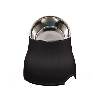 dogit elevated dish, black, large pet food dispenser