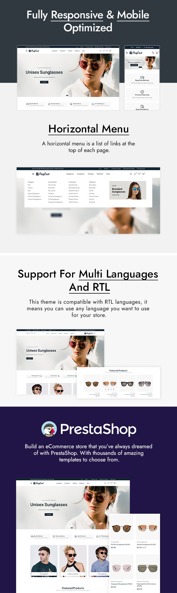 Paycart - Eye Glasses Store PrestaShop Theme