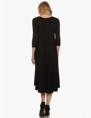 Round Neck Pleated Dress