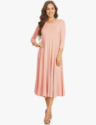 Round Neck Pleated Dress
