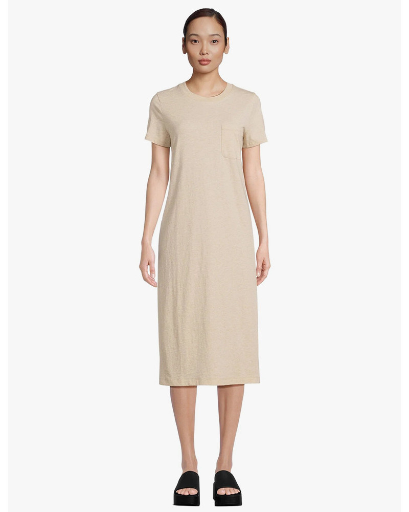 Beige Cotton Long T-Shirt