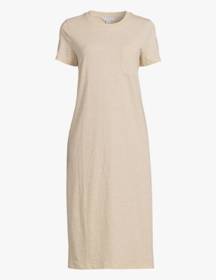 Beige Cotton Long T-Shirt