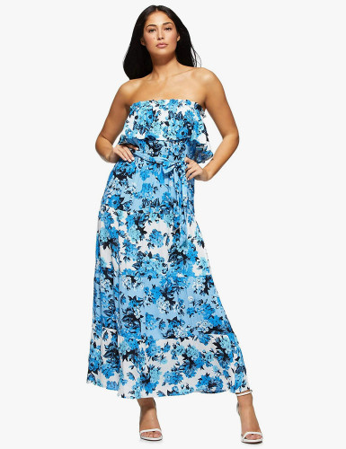 Tiered Strapless Maxi Dress