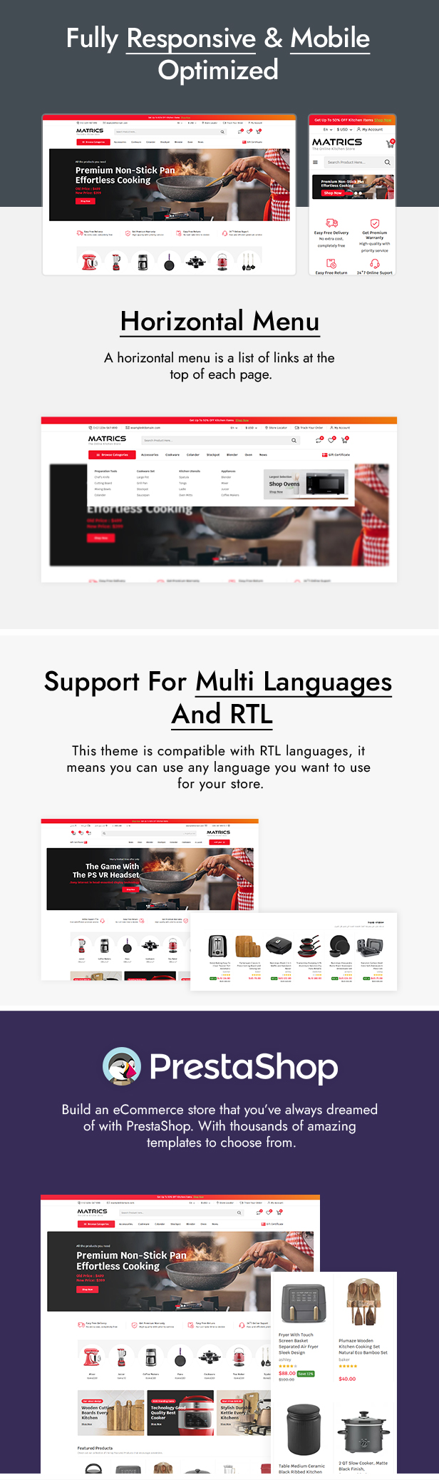 Matrics - Home and Kitchen Store Prestashop Theme