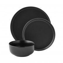 mainstays alessandra matte black stoneware dinnerware set