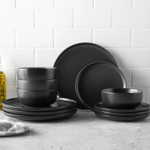 mainstays alessandra matte black stoneware dinnerware set