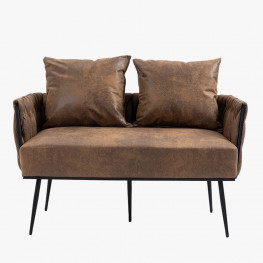 coolmore velvet accent sofa with metal frame – modern upholstered arm sofa