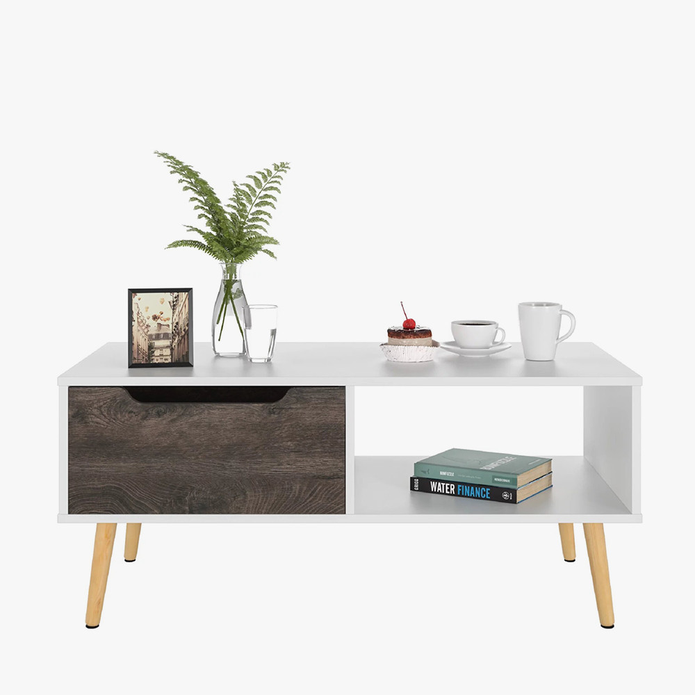 homfa coffee tables for living room tv stand, wooden console table sofa side table