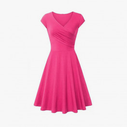 summer women dresses v-neck bodycon casual dress elastic cotton sexy office sundress