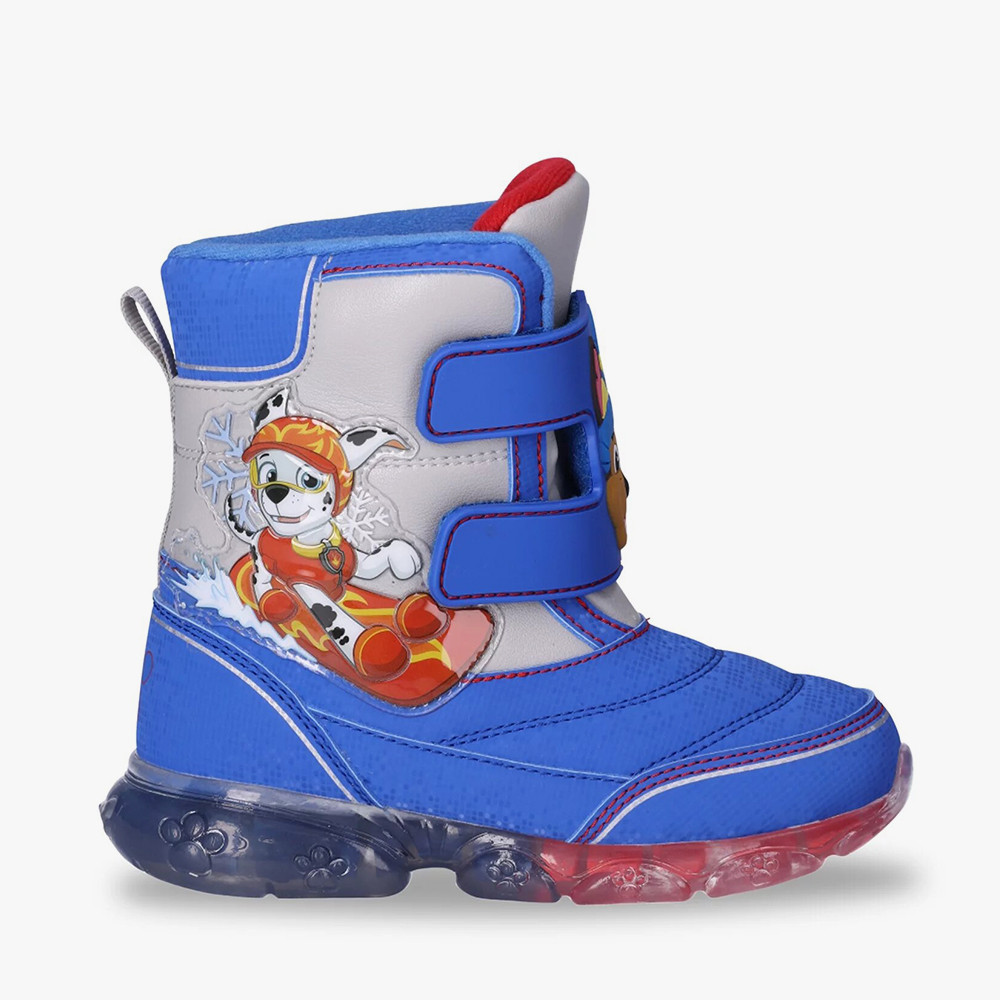 paw patrol toddler boy light up winter snow boots, sizes 7-12, toddler blue