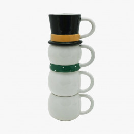 elsjoy set of 4 christmas stackable coffee mugs christmas coffee mugs with metal