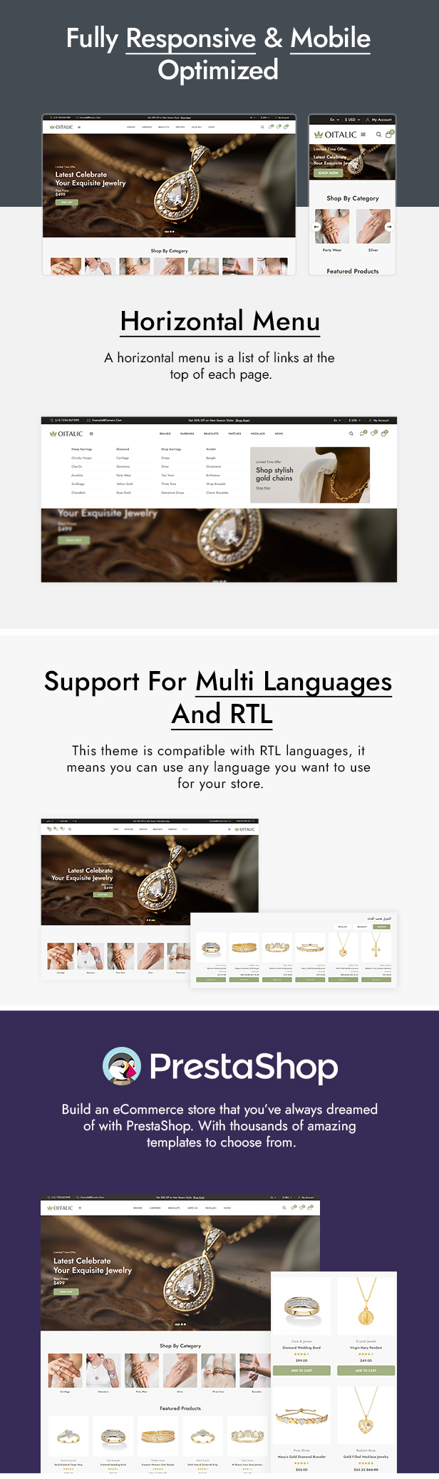 Oitalic - Modern Jewelry & Watches Store Prestashop Theme