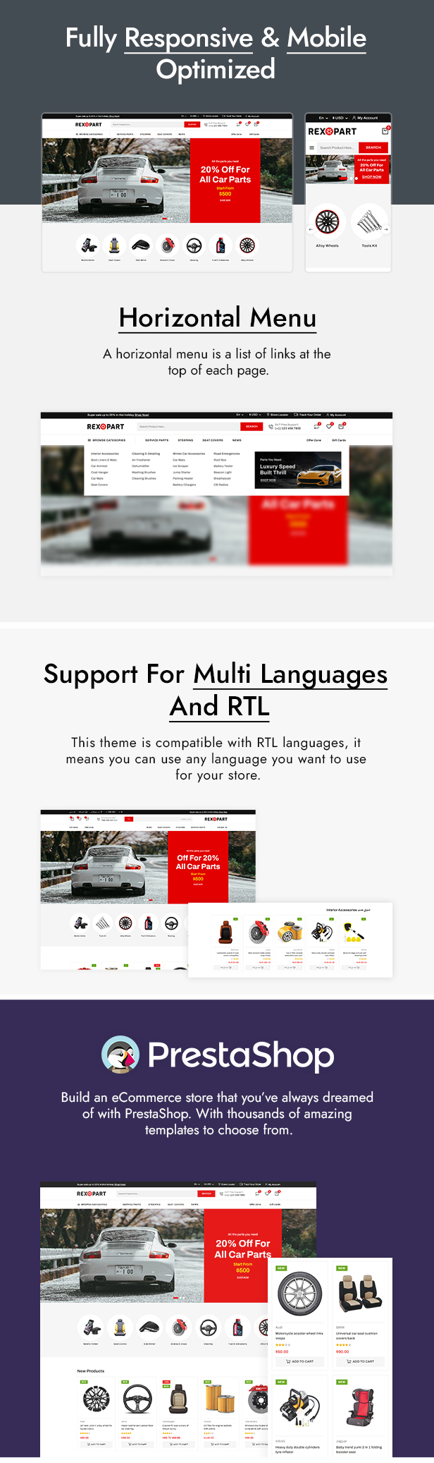 Rexopart - Auto Parts and Tools Shop Prestashop theme